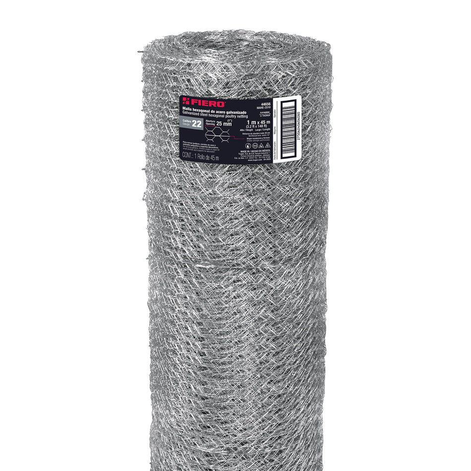 Rollo Malla Hexagonal 1x45 M Cal.22 25mm 44656 Fiero