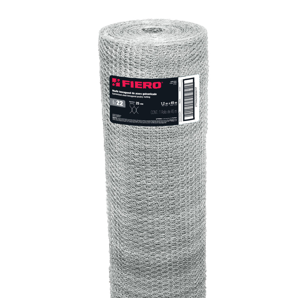Rollo Malla Hexagonal 1.2x45 M Cal.22 25mm 44657 Fiero