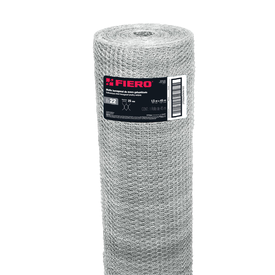 Rollo Malla Hexagonal 1.5x45 M Cal.22 25mm 44658 Fiero