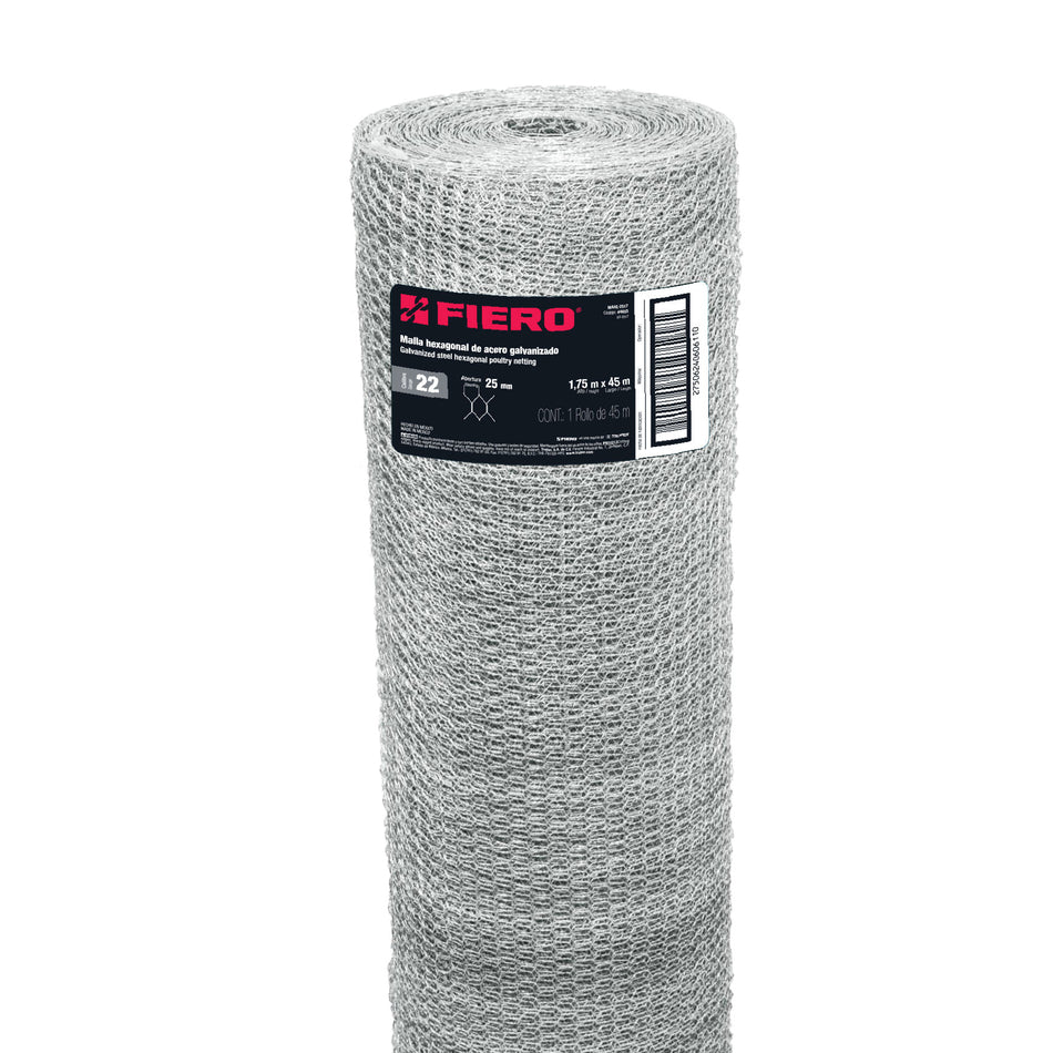 Rollo Malla Hexagonal 1.75x45 M Cal.22 25mm 44659 Fiero