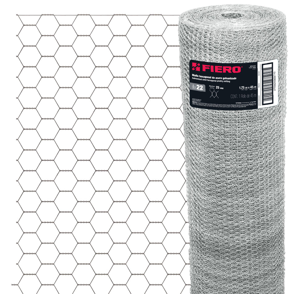 Rollo Malla Hexagonal 1.75x45 M Cal.22 25mm 44659 Fiero