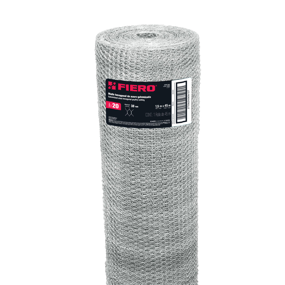 Rollo Malla Hexagonal 1.5x45 M Cal.20 38mm 44660 Fiero