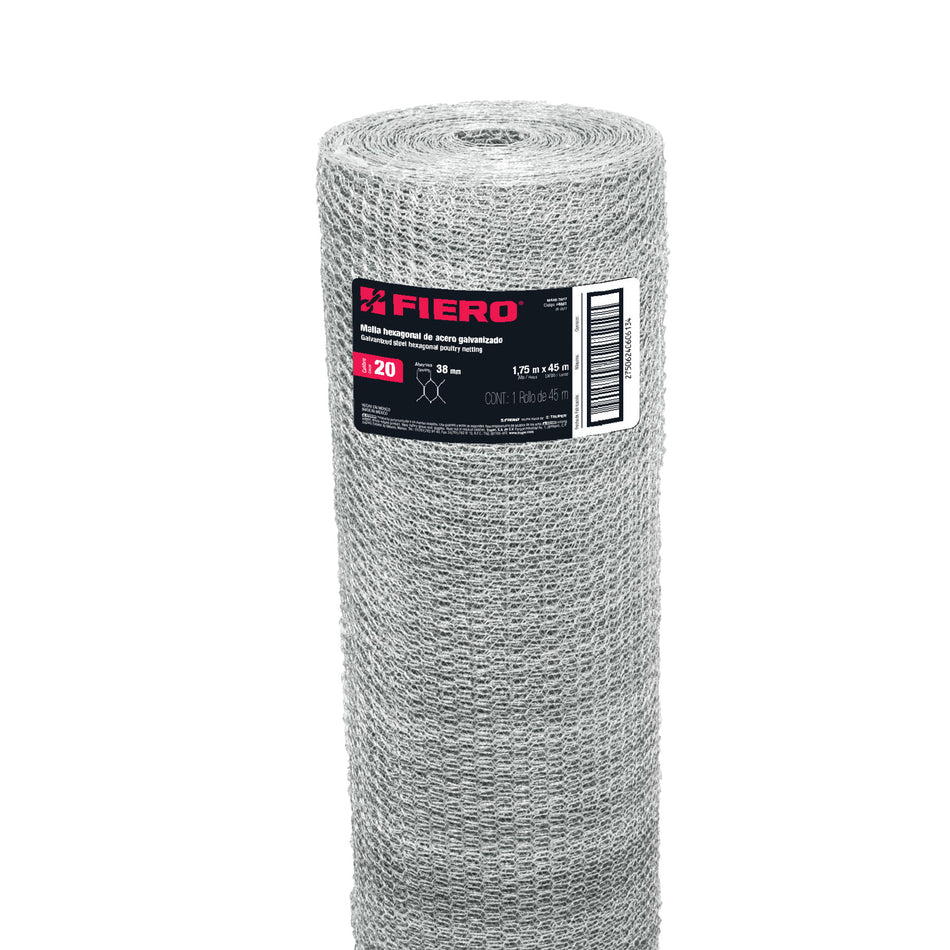 Rollo Malla Hexagonal 1.75x45 M Cal.20 38mm 44661 Fiero