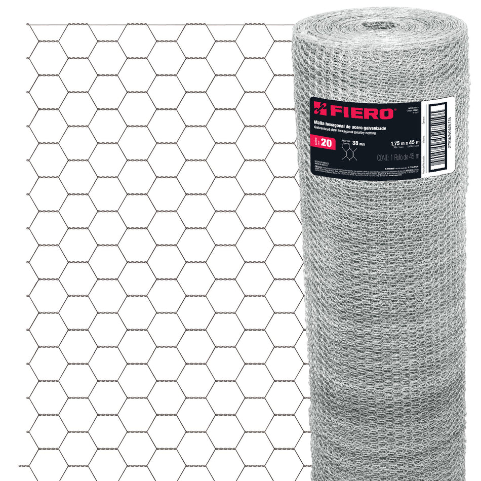 Rollo Malla Hexagonal 1.75x45 M Cal.20 38mm 44661 Fiero