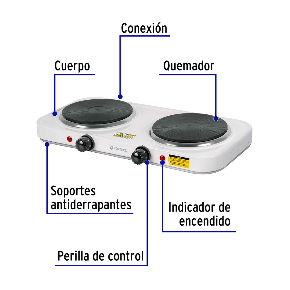 Parrilla Electrica Doble Tipo Disco Voltech 49990