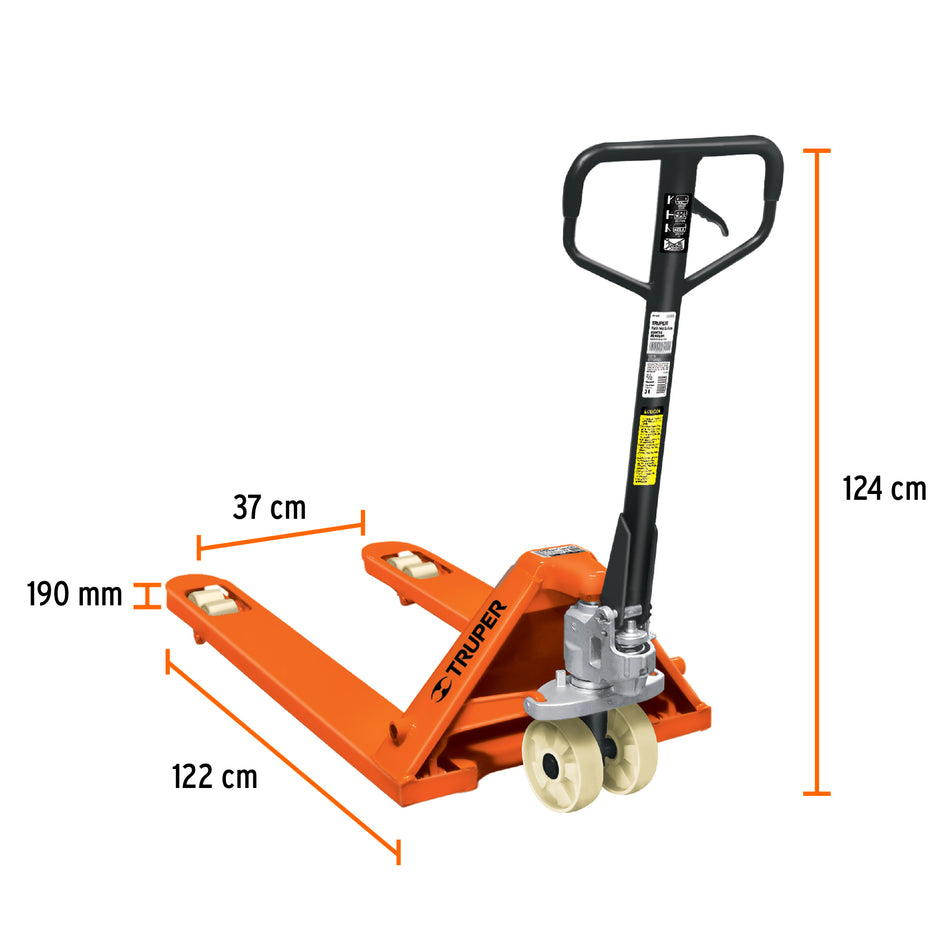 Patín Traspaleta 3 Toneladas Ruedas Naylon Truper 15083