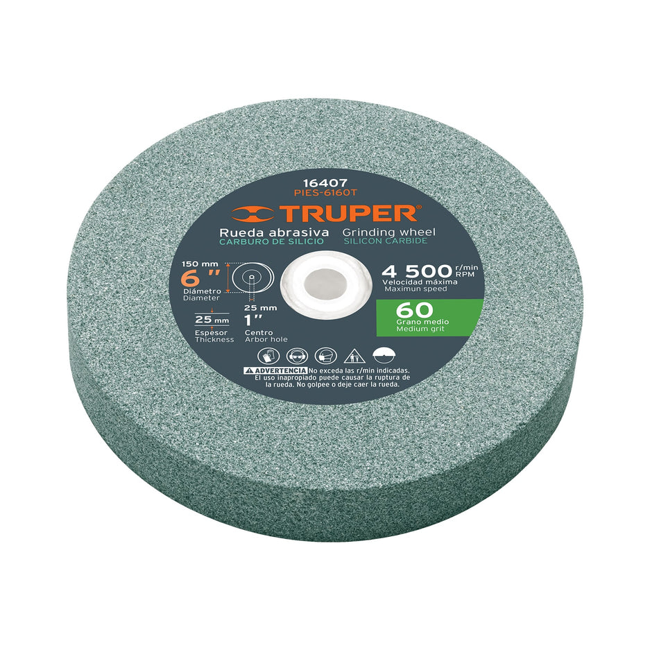 Piedra Abrasiva P/Esmeril 6″x 25mm Grano 60 16407 Truper