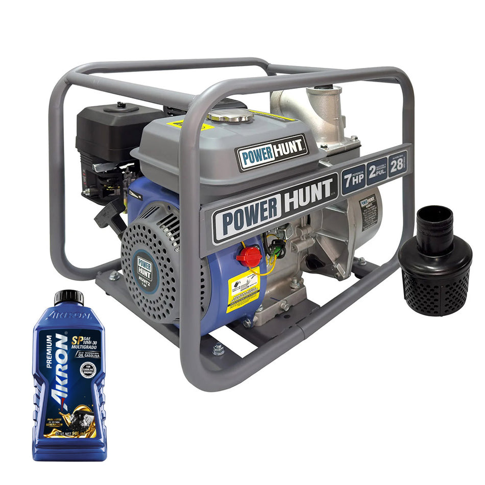 Motobomba A Gasolina 2x2 Power Hunt 7hp con Aceite