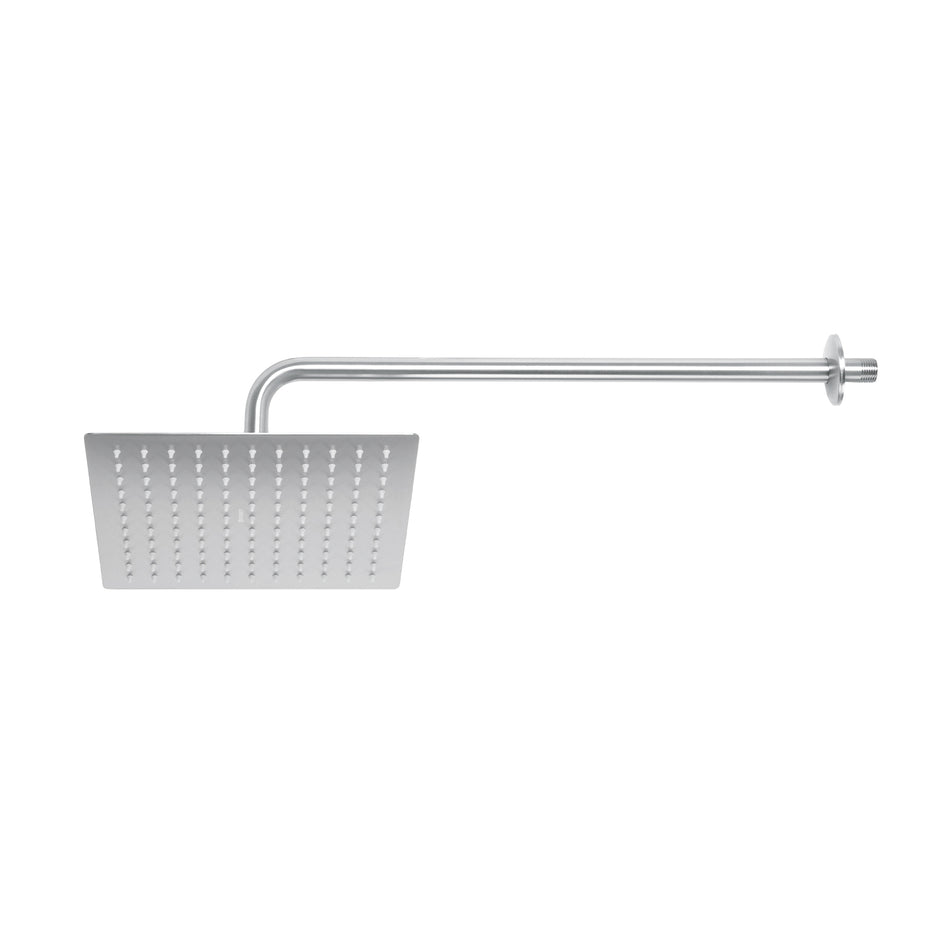Regadera Satín 12″ Plato Cuadrado C/Brazo 45774 Foset