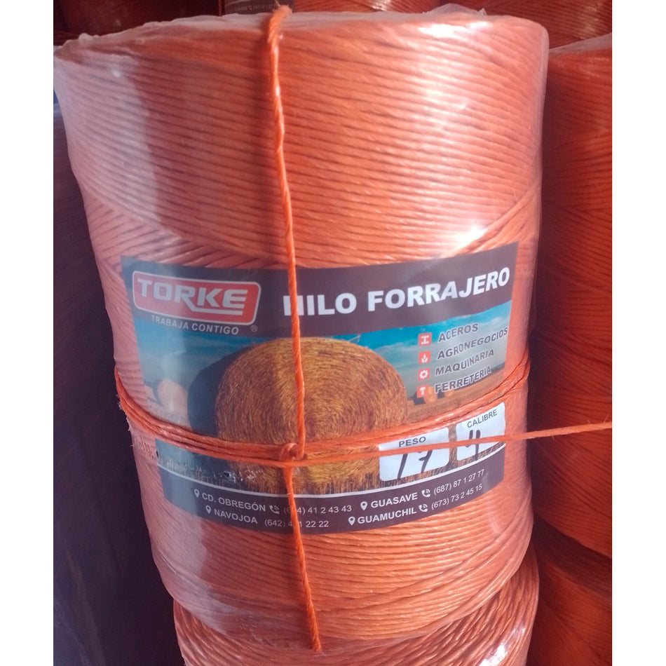 Rafia Forrajero Hilo Para Pacas Cal. 4 Naranja 2 Pzas 17kg