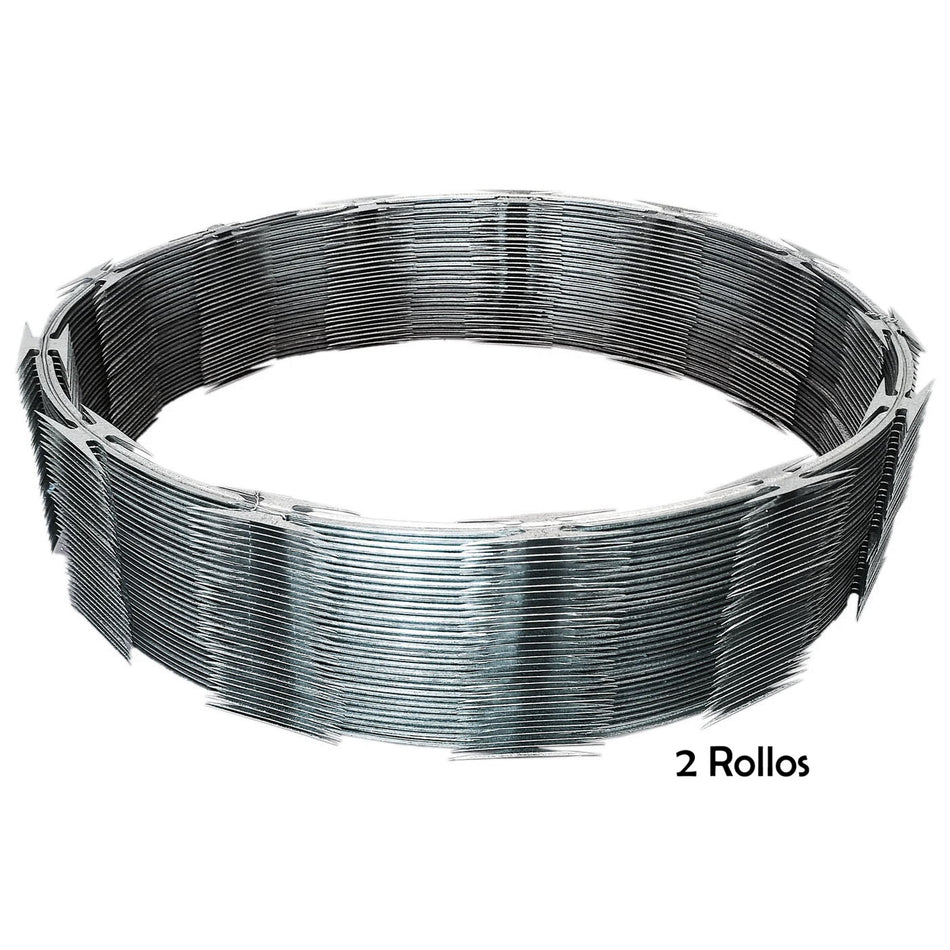 Concertina Residencial Galvanizada Caja 2 Rollos 8m