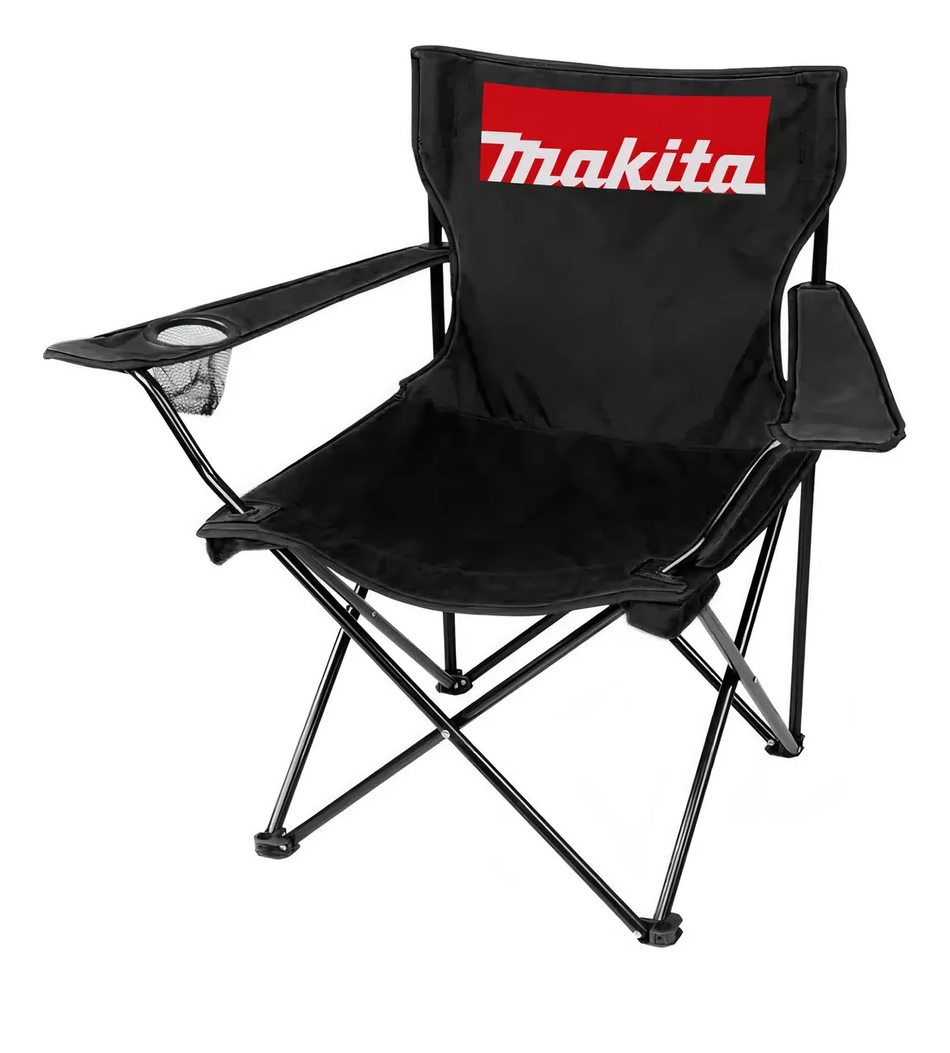 Silla Plegable Para Camping Color Negro Makita
