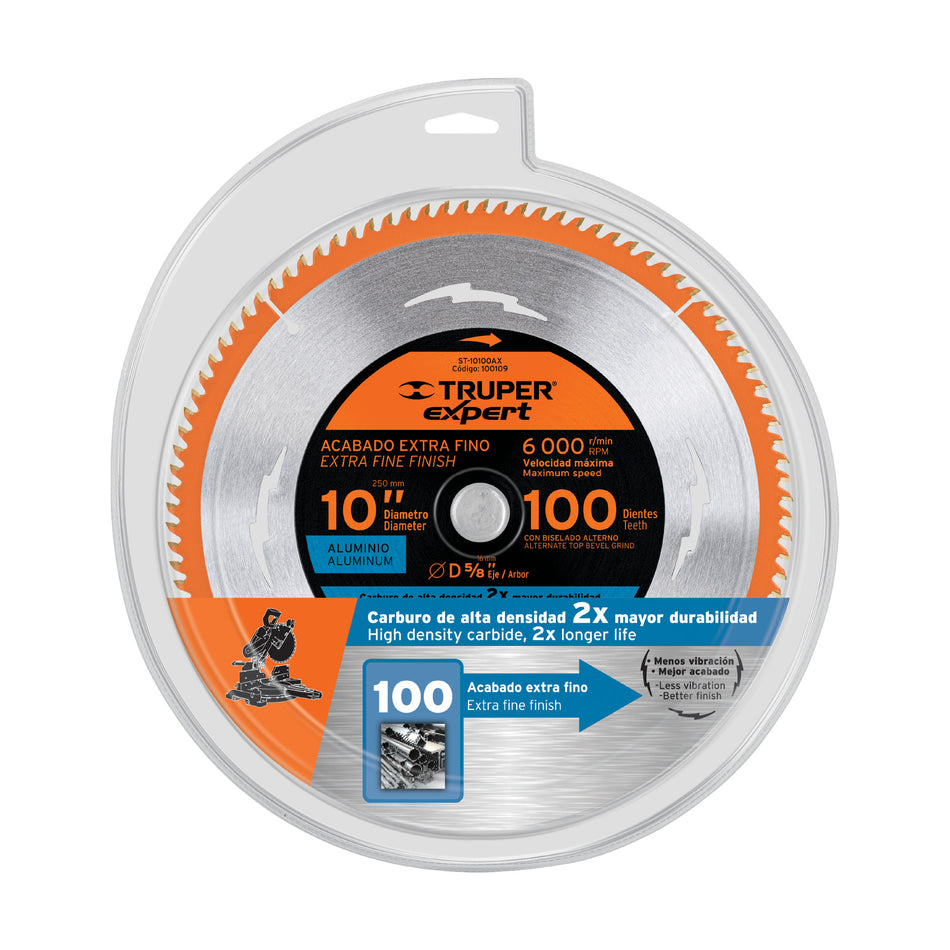 Disco Sierra 10″ Para Aluminio 100 Dientes Centro 5/8″ 100109