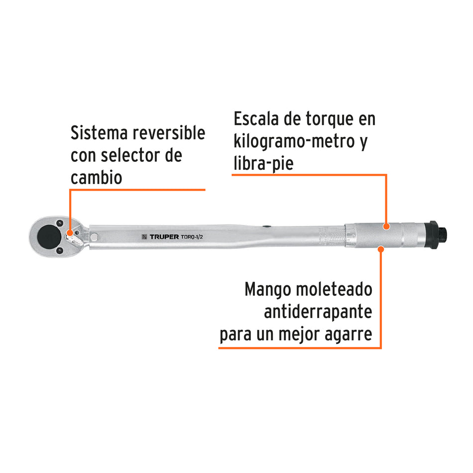 Torquímetro D/Trueno 2 lecturas Cuadro 1/2″ 13568 Truper