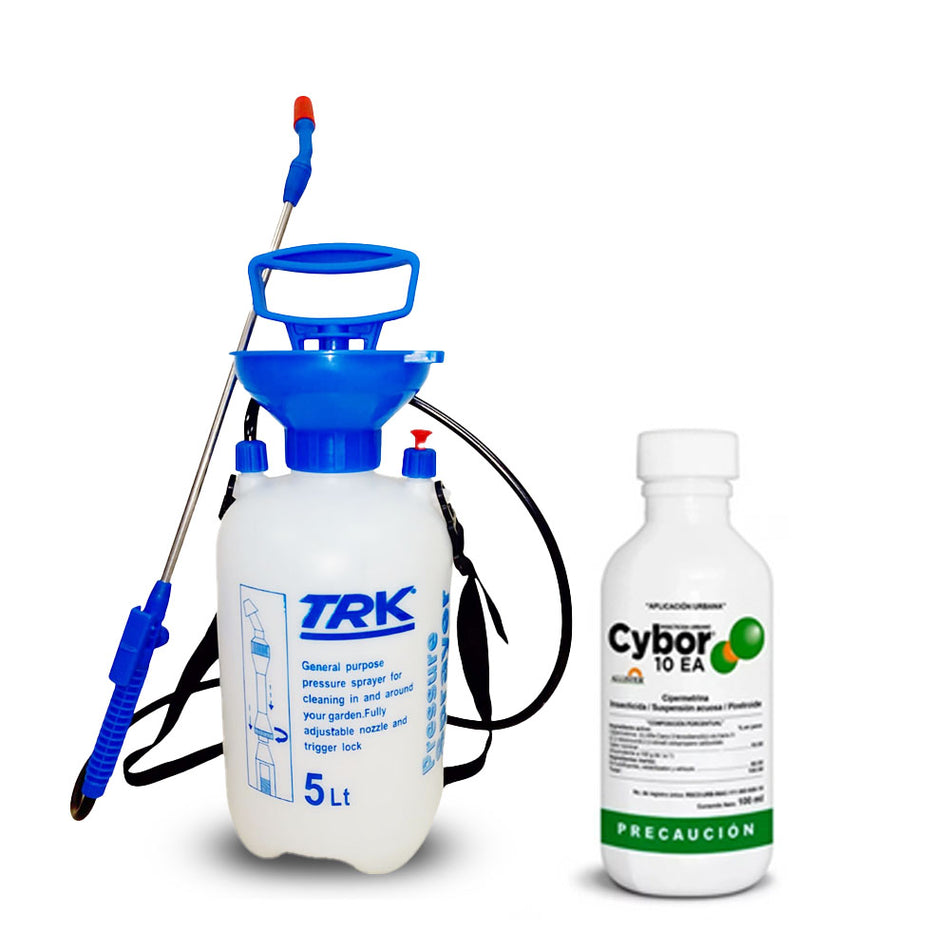 Aspersor TRK 5L con Insecticida Cybor 100ml Elimina Insectos