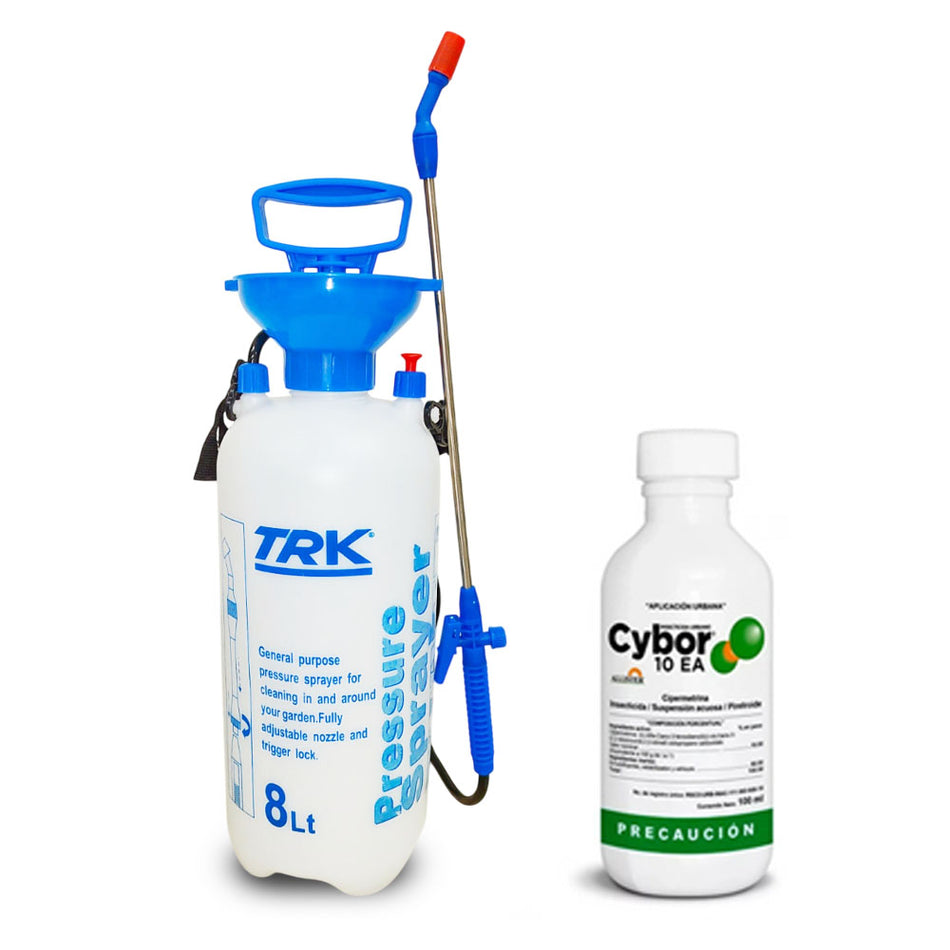 Aspersor TRK 8L con Insecticida Cybor 100ml Elimina Insectos