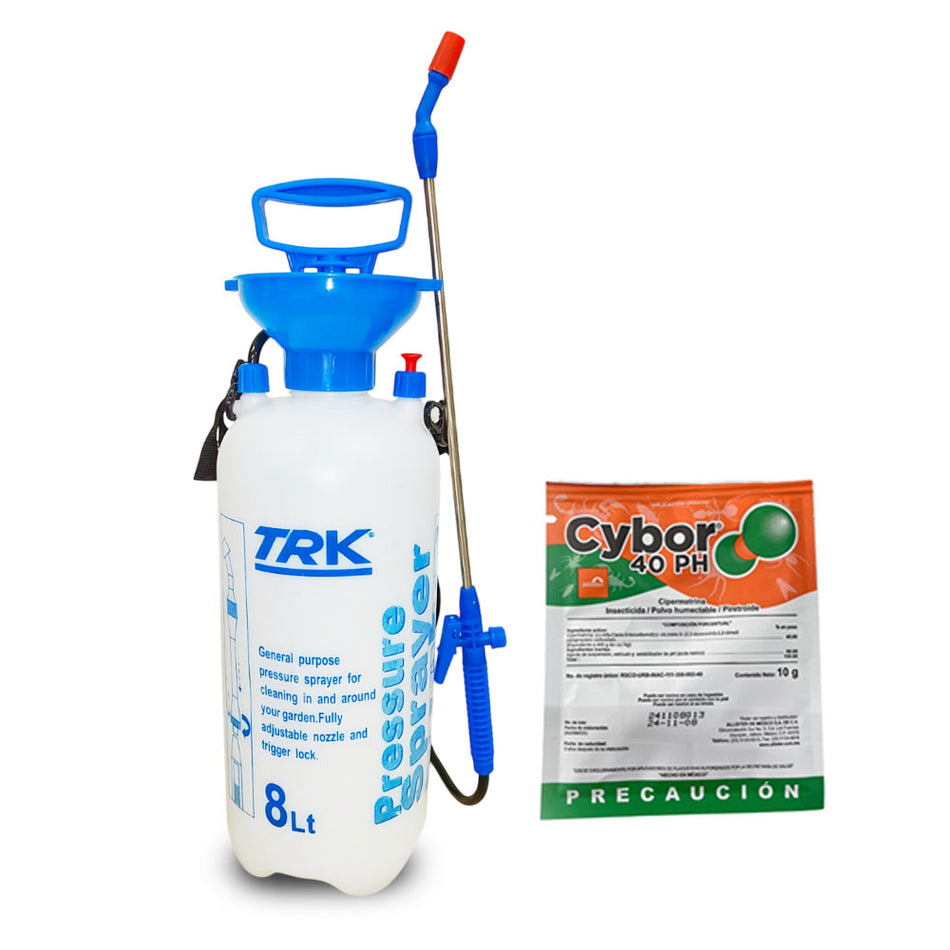 Aspersor Fumigador 8L con Insecticida Cybor 40 PH 10 Grms