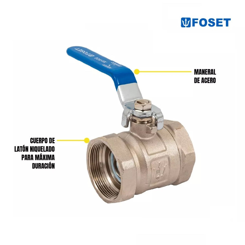 Válvula De Esfera De Latón Roscable 2' Foset 49005