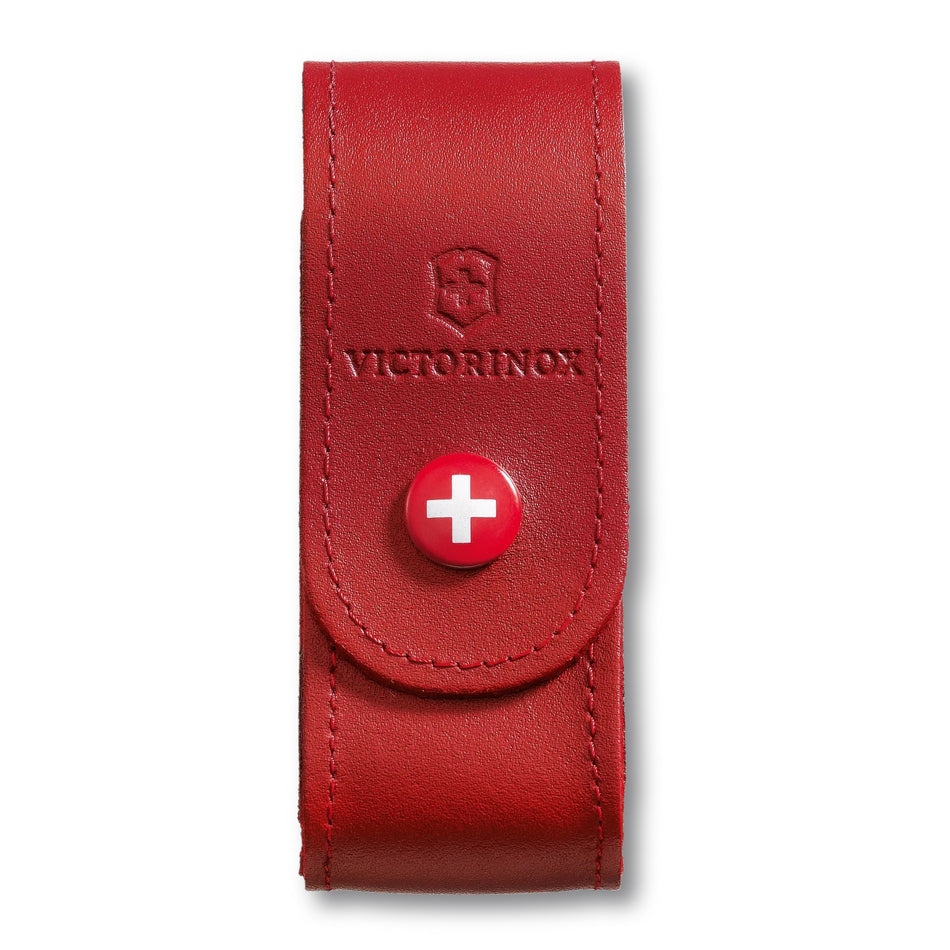 Funda De Piel Roja Botón De Presión 91mm 4.0520.1 Victorinox