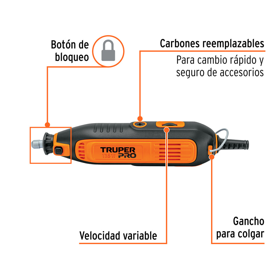 Herramienta Rotativa Profesional 135 W 103580 Truper