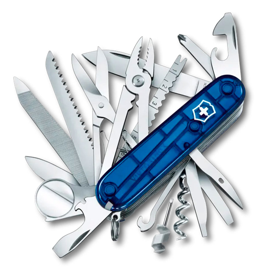 Navaja Victorinox Swiss Champ Azul Trans Kit Funda+Cordon