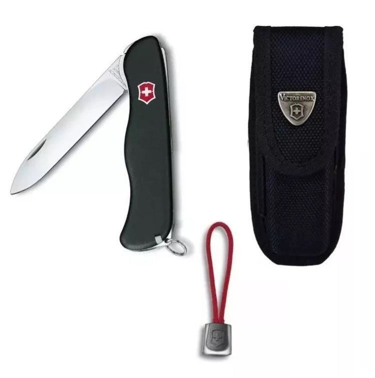 Navaja Sentinel Victorinox Con Funda Y Cordón Negro