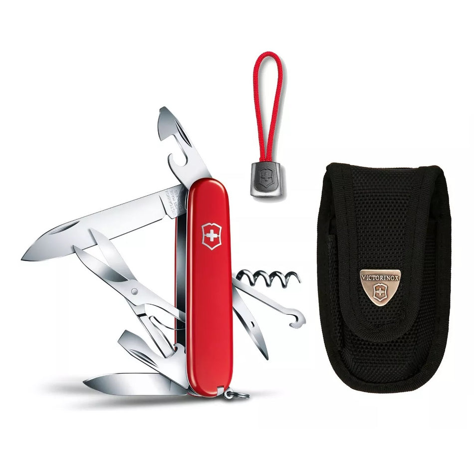Navaja Climber Rojo Victorinox Kit Funda y Cordón Rojo