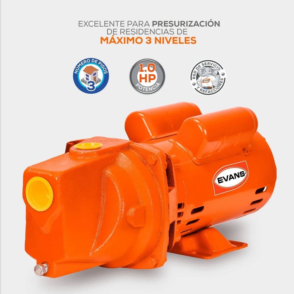 Electrobomba JX2ME100E Jet 1 HP 1 1/4" X 1" Evans
