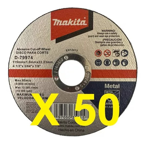 Disco Abrasivo Corte Metal 4-1/2 X 7/8 50 Pzs D79974 Makita