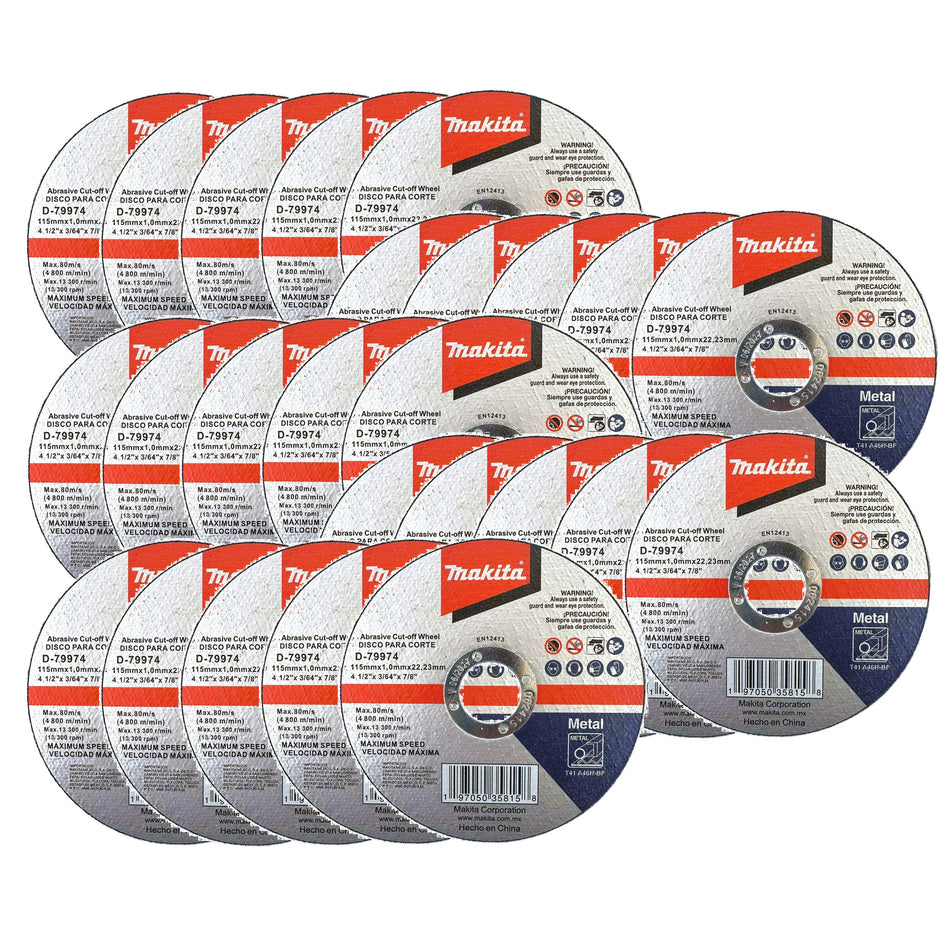 Disco De Corte Metal 4 1/2 115 x 1 Mm 25 Pz D-79974 Makita