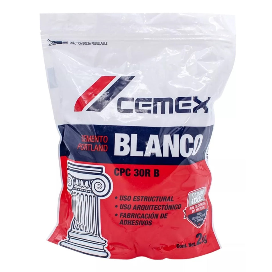 Cemento Blanco Portland Reparador Grietas 2kg Cemex