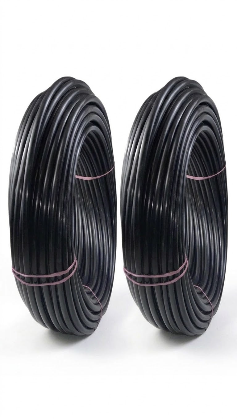 Rollo Manguera Poliducto Negro 1/2  Riego 200 Mts