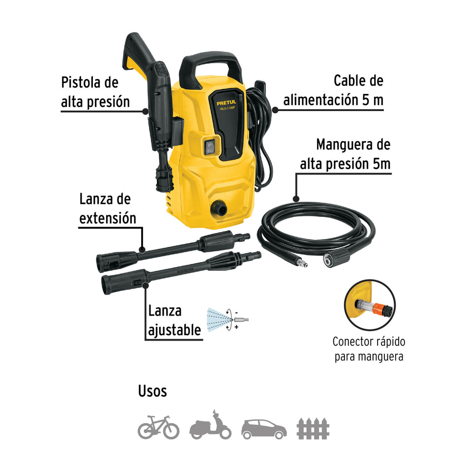 Hidrolavadora Electrica 1300 psi HILA-1350P 29004 Pretul