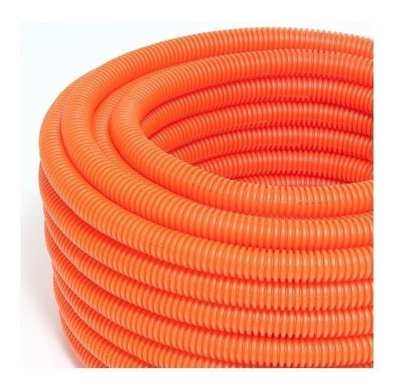 Poliducto Corrugado Naranja Con Guía 1/2 pulgada 100 M