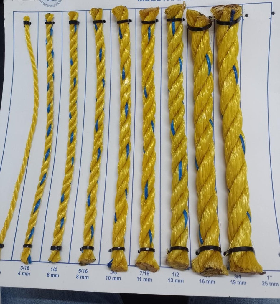Cuerda Soga Amarilla De Polipropileno 8 Mm Rollo 30 Kg