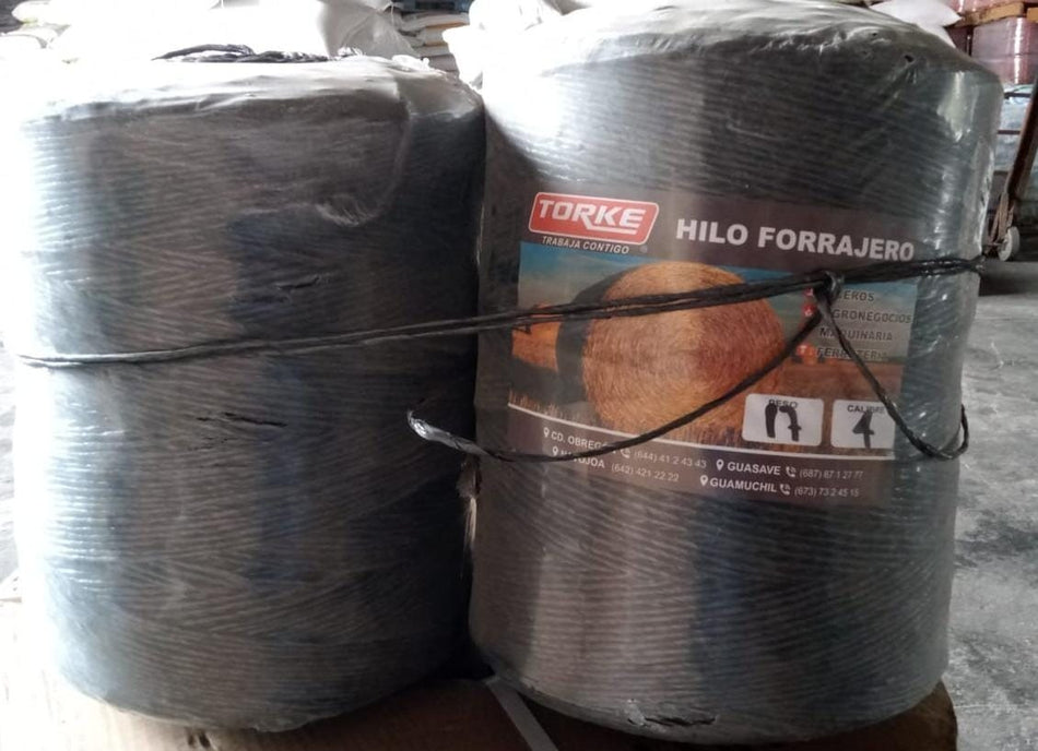 Rafia Hilo Forrajero Para Pacas Cal 4 Negro 2 Pzas De 8.5 Kg